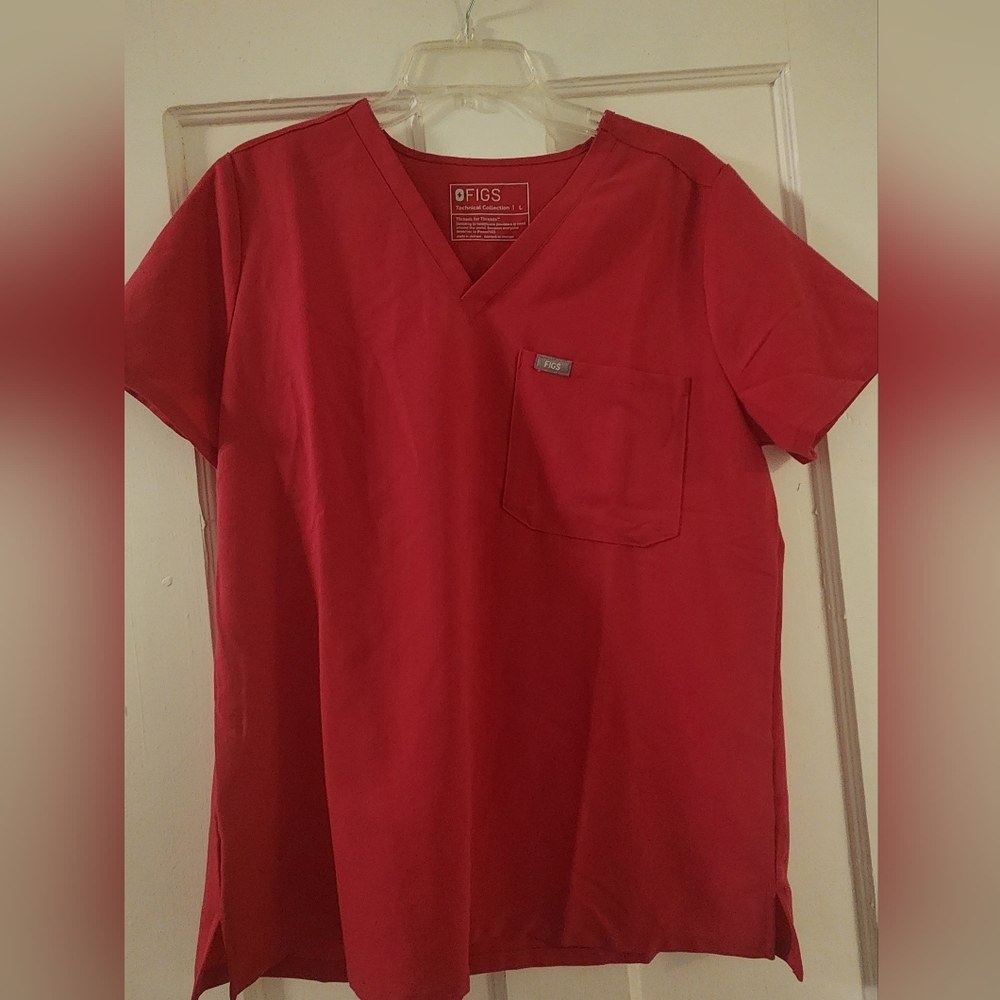 Figs Ultra Rose (Limited Edition color!) Catarina one pocket scrub top L